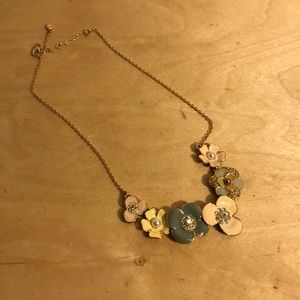 LC gold and pastel floral necklace